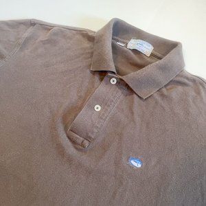 Southern Tide Skipjack Polo Men's Large 40 Brown Short Sleeve Logo Collar Shirt